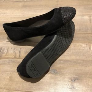 Sperry black suede twinkle toe flats